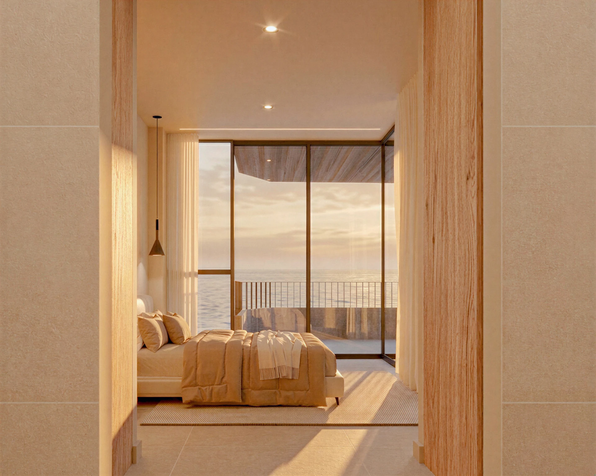Render de la suite principal amb sortida exterior